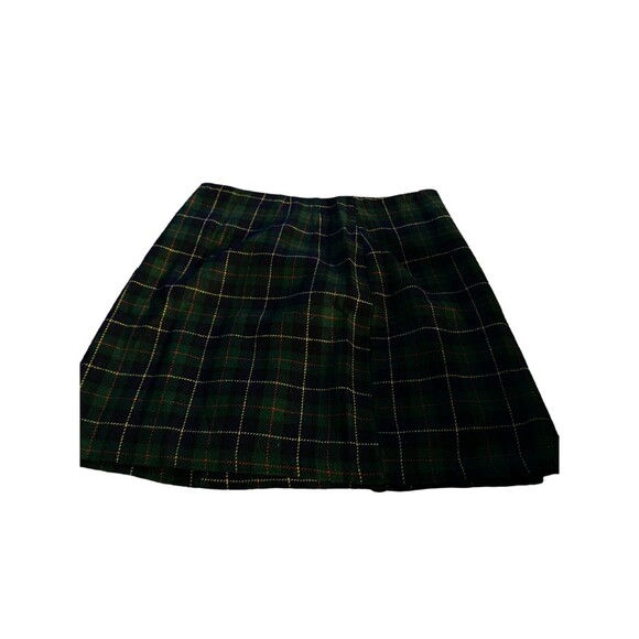 35th & 10th Womens Sz M Mini Button Skirt Green Plaid Flannel Flat Front - Picture 4 of 6